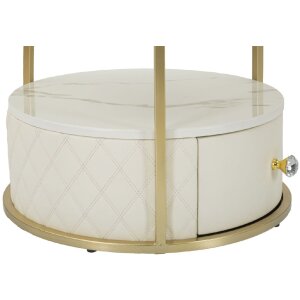 Mauro Ferretti Mesilla de noche Sharon Ø 43x48 cm oro blanco