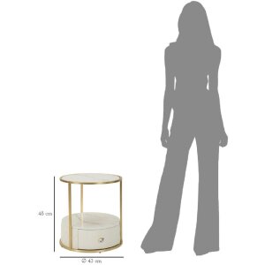 Mauro Ferretti Mesilla de noche Sharon Ø 43x48 cm oro blanco