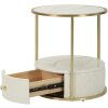 Mauro Ferretti Mesilla de noche Sharon Ø 43x48 cm oro blanco