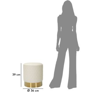 Mauro Ferretti Sharon taburete Ø36x39 cm oro blanco