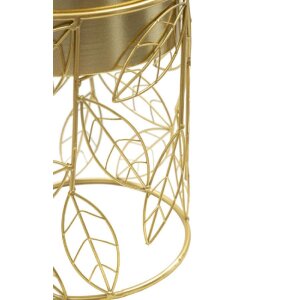 Jardinera Mauro Ferretti Livi set de 2 piezas Ø 23x43-20x36 cm oro