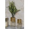 Jardinera Mauro Ferretti Livi set de 2 piezas Ø 23x43-20x36 cm oro