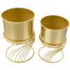 Jardinera Mauro Ferretti Spirally Set 2 piezas Ø 23x35-20x30 cm oro