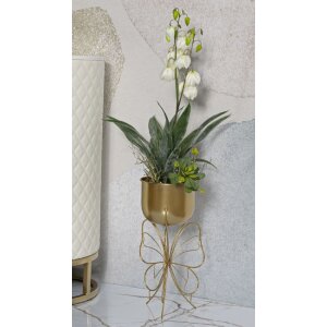 Jardinera Mauro Ferretti Farfy Ø 22x45 cm oro