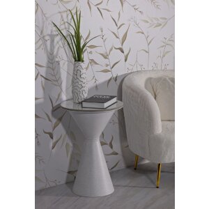 Mesa auxiliar Mauro Ferretti Blanca doble Ø 44,5x63 cm blanco