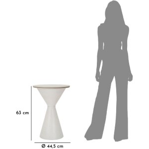 Mesa auxiliar Mauro Ferretti Blanca doble Ø 44,5x63 cm blanco
