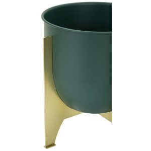 Mauro Ferretti florero Grent Shet Set 2 piezas Ø 24,5x26-19x21 cm oro verde