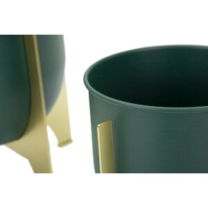 Mauro Ferretti florero Grent Shet Set 2 piezas Ø 24,5x26-19x21 cm oro verde