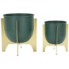 Mauro Ferretti florero Grent Shet Set 2 piezas Ø 24,5x26-19x21 cm oro verde