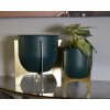 Mauro Ferretti florero Grent Shet Set 2 piezas Ø 24,5x26-19x21 cm oro verde