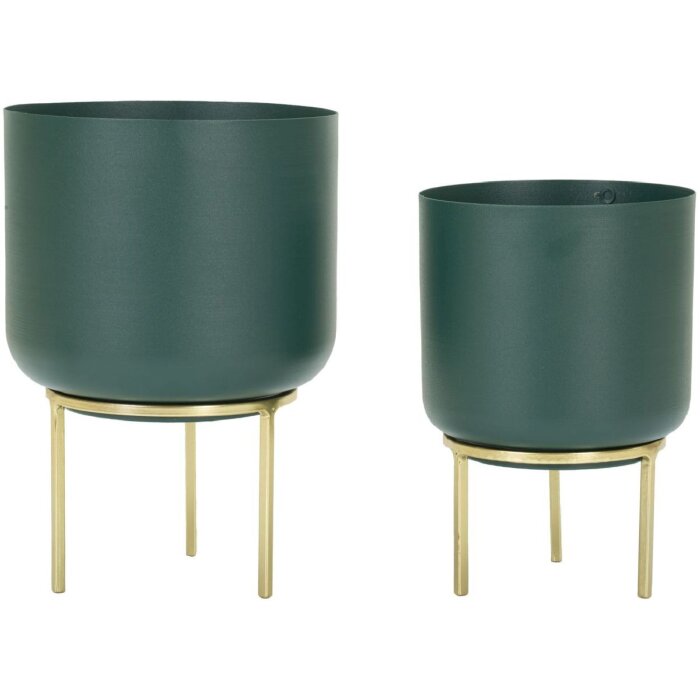 Mauro Ferretti florero Grent Set 2 piezas Ø 20x29-16x24 cm oro verde