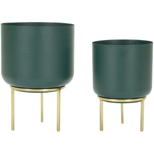 Mauro Ferretti florero Grent Set 2 piezas Ø 20x29-16x24 cm oro verde