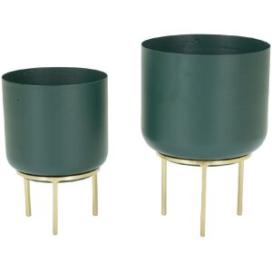 Mauro Ferretti florero Grent Set 2 piezas Ø 20x29-16x24 cm oro verde