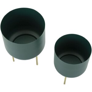 Mauro Ferretti florero Grent Set 2 piezas Ø 20x29-16x24 cm oro verde