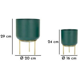 Mauro Ferretti florero Grent Set 2 piezas Ø 20x29-16x24 cm oro verde