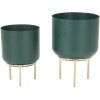 Mauro Ferretti florero Grent Set 2 piezas Ø 20x29-16x24 cm oro verde