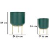 Mauro Ferretti florero Grent Set 2 piezas Ø 20x29-16x24 cm oro verde