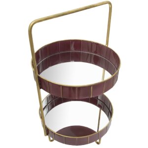 Mauro Ferretti Estante decorativo doble Glam Ø 36,5x34,5x56,5 cm oro burdeos