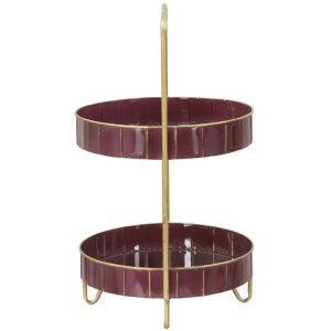 Mauro Ferretti Estante decorativo doble Glam Ø 36,5x34,5x56,5 cm oro burdeos