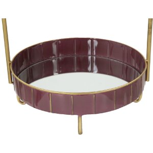 Mauro Ferretti Estante decorativo doble Glam Ø 36,5x34,5x56,5 cm oro burdeos