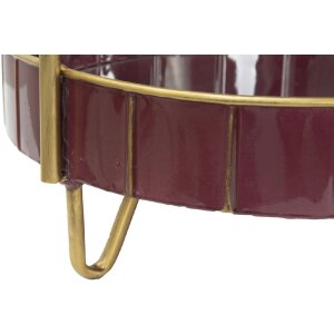 Mauro Ferretti Estante decorativo doble Glam Ø 36,5x34,5x56,5 cm oro burdeos