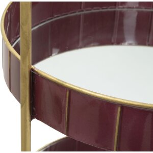Mauro Ferretti Estante decorativo doble Glam Ø 36,5x34,5x56,5 cm oro burdeos