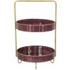 Mauro Ferretti Estante decorativo doble Glam Ø 36,5x34,5x56,5 cm oro burdeos