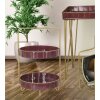 Mauro Ferretti Estante decorativo doble Glam Ø 36,5x34,5x56,5 cm oro burdeos