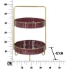 Mauro Ferretti Estante decorativo doble Glam Ø 36,5x34,5x56,5 cm oro burdeos