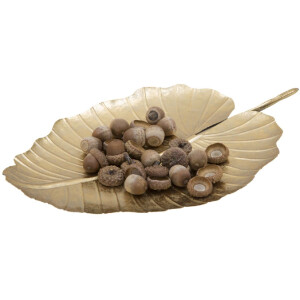 Mauro Ferretti cuenco decorativo hoja 23x2x35,5 cm oro