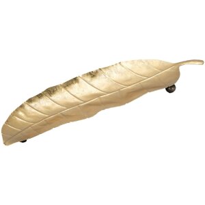 Mauro Ferretti cuenco decorativo hoja larga 38x3x11 cm oro