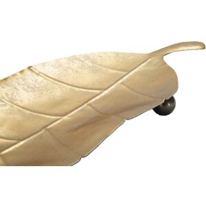 Mauro Ferretti cuenco decorativo hoja larga 38x3x11 cm oro