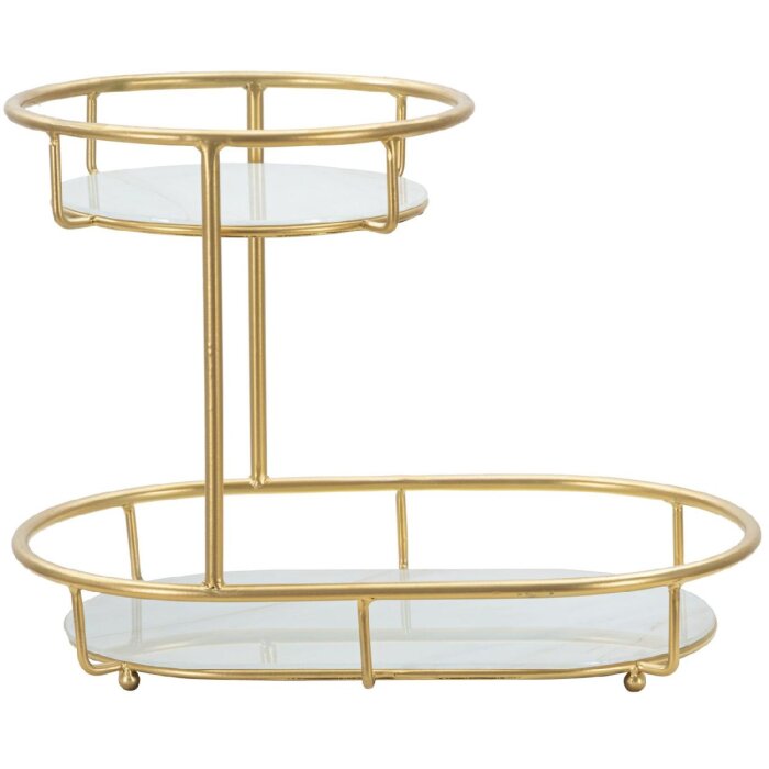 Mauro Ferretti cuenco decorativo 2 niveles 36x22.5x27 cm oro