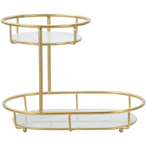 Mauro Ferretti cuenco decorativo 2 niveles 36x22.5x27 cm oro