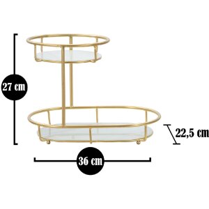 Mauro Ferretti cuenco decorativo 2 niveles 36x22.5x27 cm oro