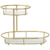 Mauro Ferretti cuenco decorativo 2 niveles 36x22.5x27 cm oro