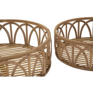 Mauro Ferretti juego de bandejas Fuji 3 piezas Ø 50x16-40x14-30x12 cm marrón
