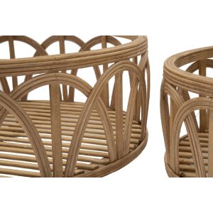 Mauro Ferretti juego de bandejas Fuji 3 piezas Ø 50x16-40x14-30x12 cm marrón