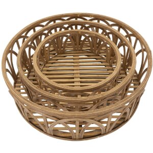 Mauro Ferretti juego de bandejas Fuji 3 piezas Ø 50x16-40x14-30x12 cm marrón