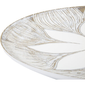Mauro Ferretti bandeja decorativa Atene Poliresina Blanco Lavado Ø 35,5x4,4 cm Boho Chic