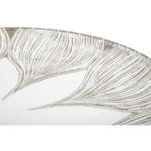 Mauro Ferretti bandeja decorativa Atene Poliresina Blanco Lavado Ø 35,5x4,4 cm Boho Chic