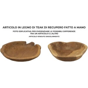 Mauro Ferretti cuenco decorativo Wahan 43x38x7 cm marrón