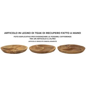 Mauro Ferretti Cuenco decorativo de 3 piezas Ø 25,5x3 cm marrón