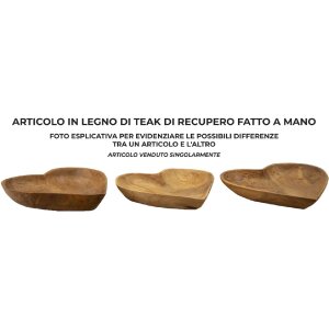 Mauro Ferretti cuenco decorativo Kiha forma corazón 27x29x4 cm marrón