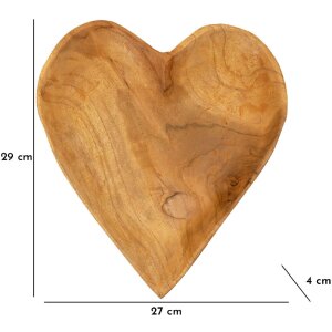 Mauro Ferretti cuenco decorativo Kiha forma corazón 27x29x4 cm marrón