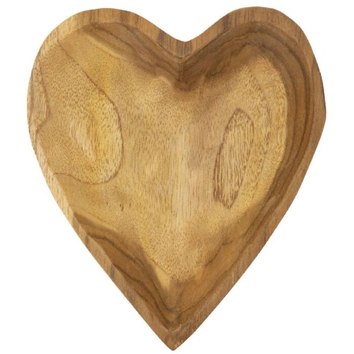 Mauro Ferretti cuenco decorativo Kiha forma corazón 15x17x3,5 cm marrón