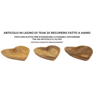 Mauro Ferretti cuenco decorativo Kiha forma corazón 15x17x3,5 cm marrón