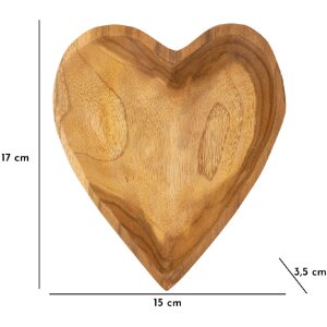 Mauro Ferretti cuenco decorativo Kiha forma corazón 15x17x3,5 cm marrón