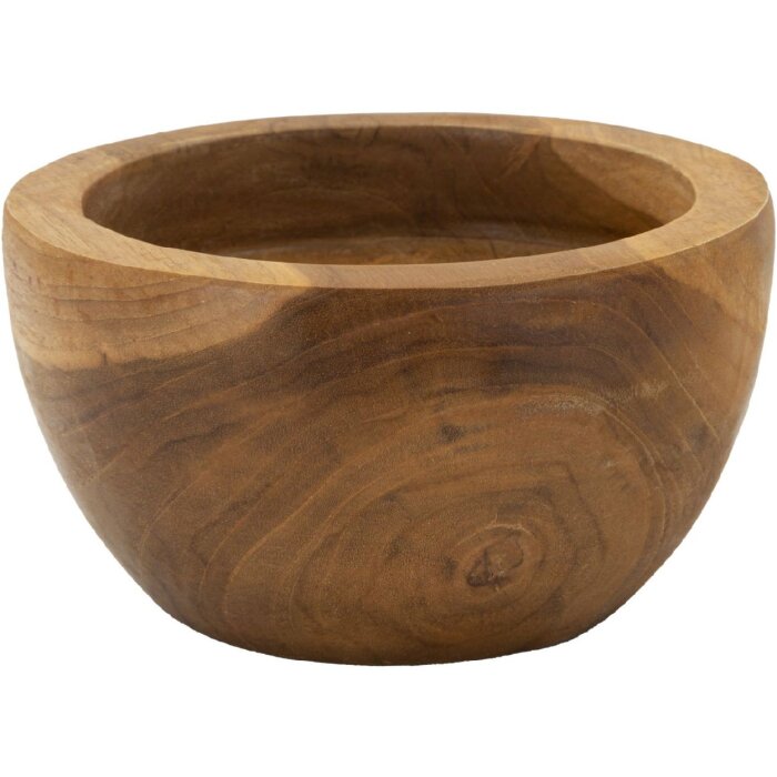 Bandeja Erusi Simple Teca Ø 15x9,5 cm Marrón Teca reciclada Hecha a mano