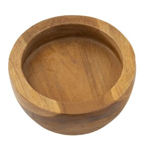 Bandeja Erusi Simple Teca Ø 15x9,5 cm Marrón Teca reciclada Hecha a mano